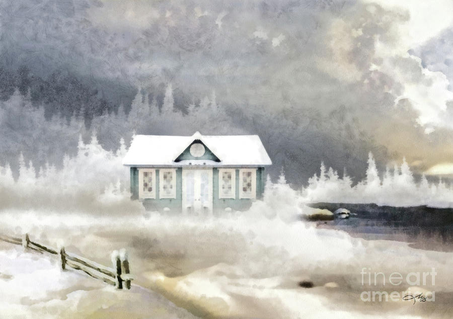 Blue Pines Cottage Painting by Mo T