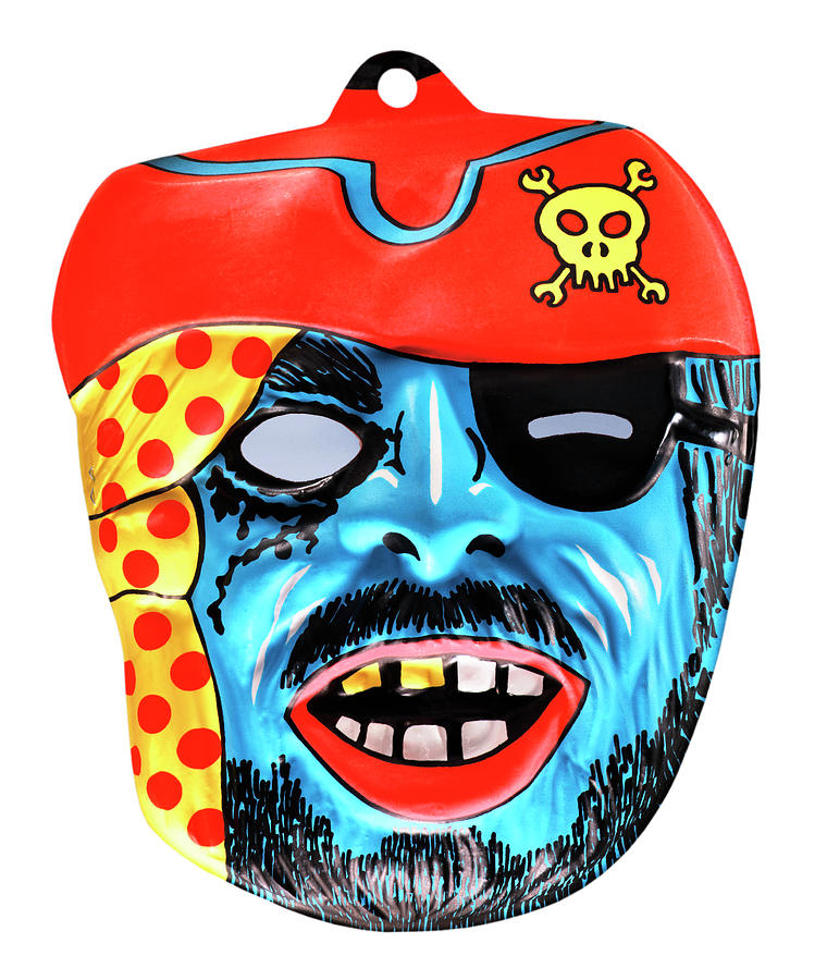 Halloween Drawing - Blue Pirate With Eye Patch Mask by CSA Images