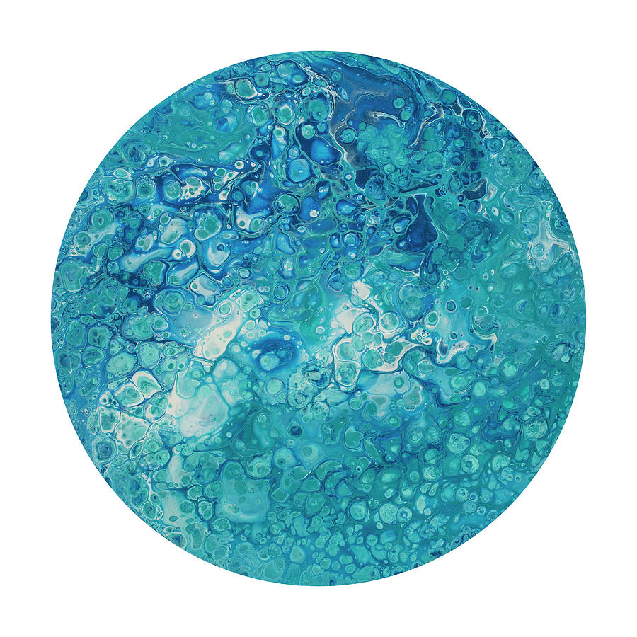 Blue Planet On White Painting by Darice Machel McGuire