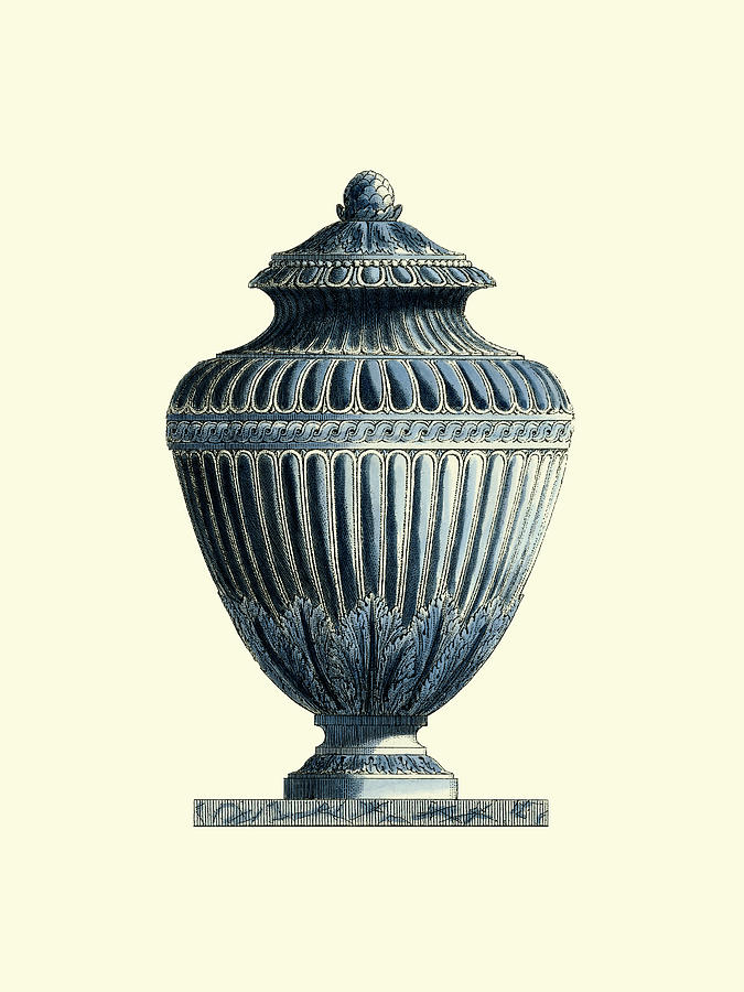 Vase Painting - Blue Porcelain Urn IIi by Vision Studio