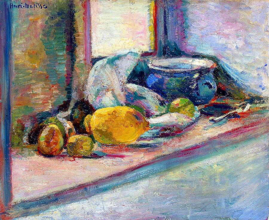 Blue Pot And Lemon Painting By Henri Matisse - Fine Art America