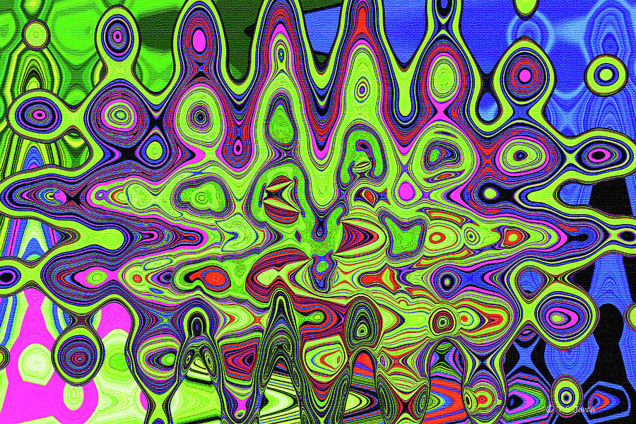 Blue Purple Green And Red Abstract Digital Art by Tom Janca