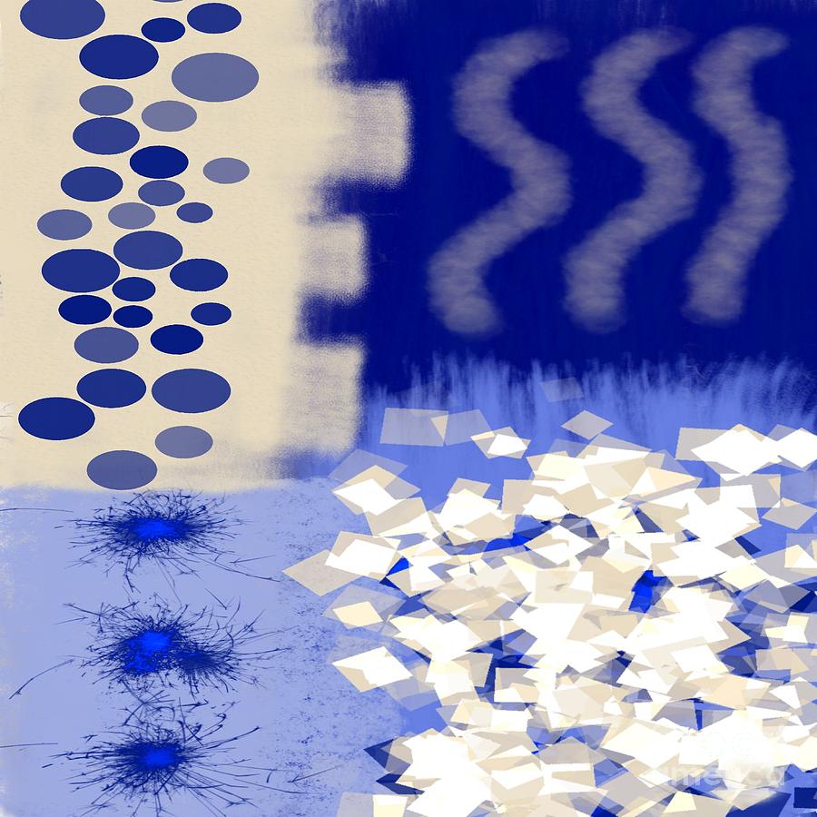 Blue Quad Collage by Delynn Addams Digital Art by Delynn Addams