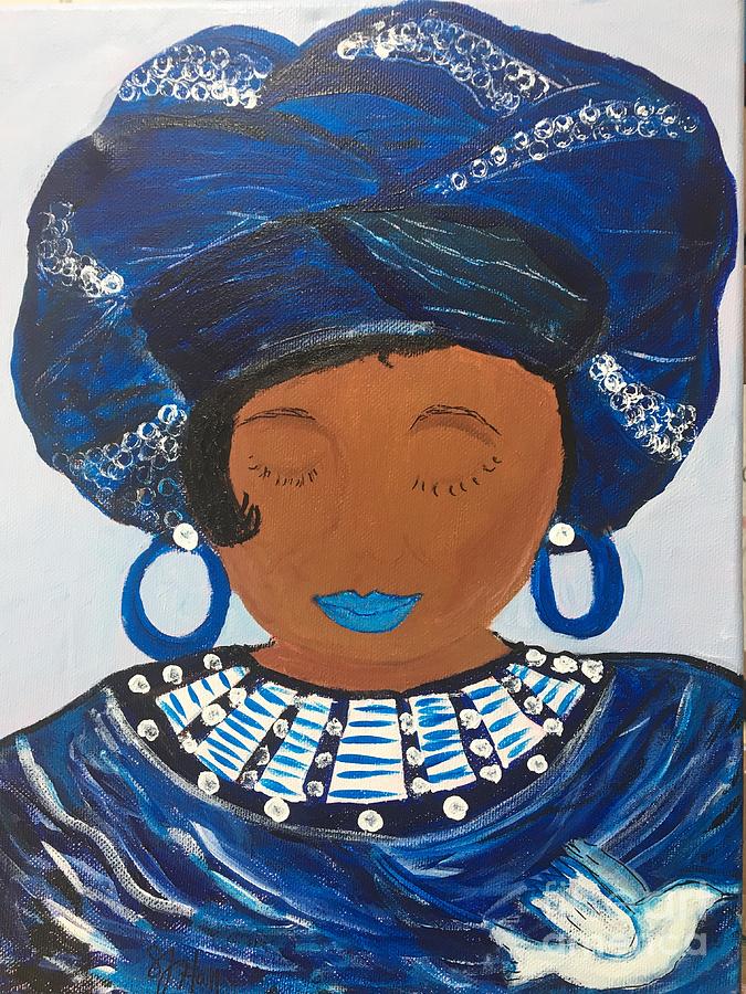 Blue Queen Painting by Sheila J Hall