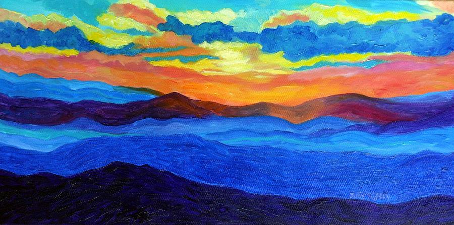 Blue Ridge Mountain Sunset Painting by Julie Brugh Riffey