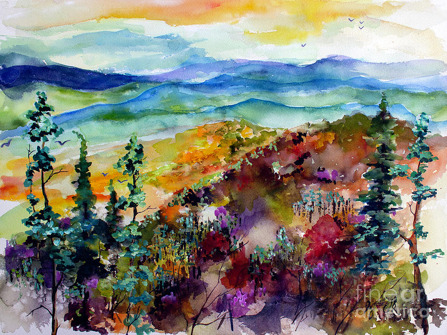 Blue Ridge Mountains Autumn Impressions Painting by Ginette Callaway