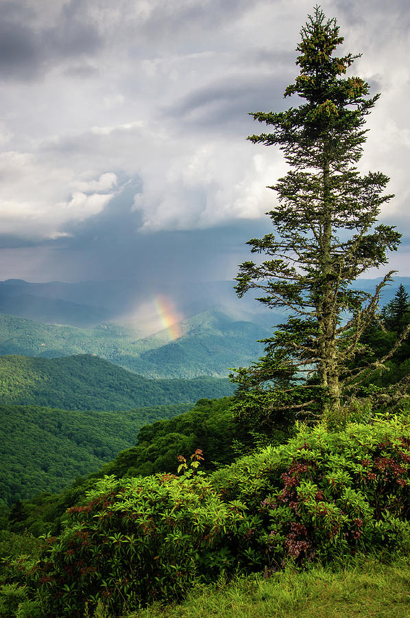 Blue Ridge Parkway Asheville NC Storms and Rainbows Photograph by Robert Stephens