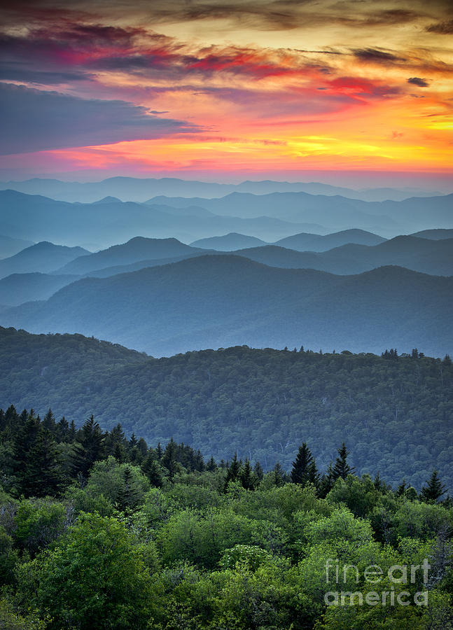 Sunrise Photograph - Blue Ridge Parkway Scenic Landscape by Dave Allen Photography Sunrise Photograph - Blue Ridge Parkway Scenic Landscape by Dave Allen Photography