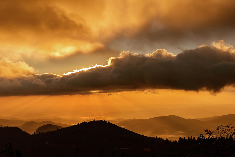Blue Ridge Parkway Sunrise At Black Balsam Mountain Photograph