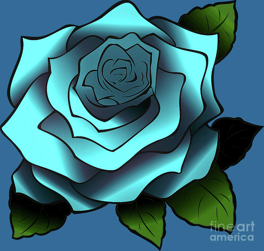 Fantasy Digital Art - Blue Rose by Mimulux Patricia No