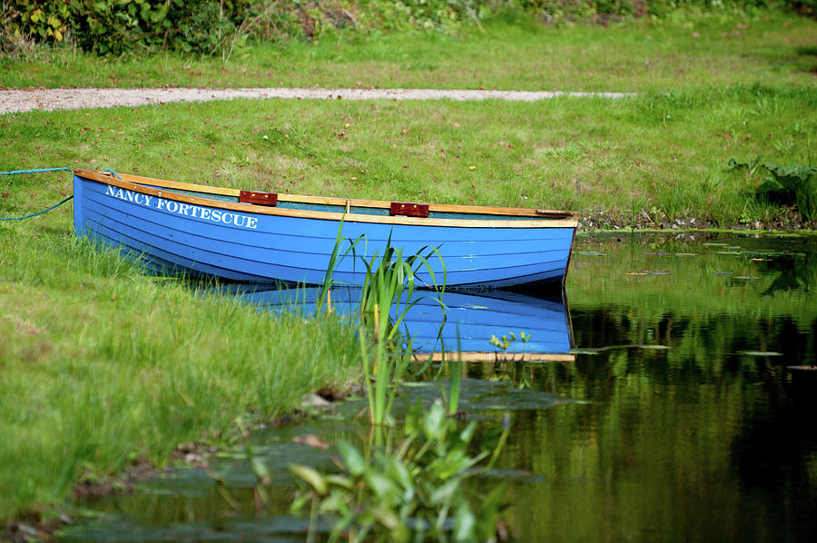 Blue Rowing Boat Photograph by Helen Jackson