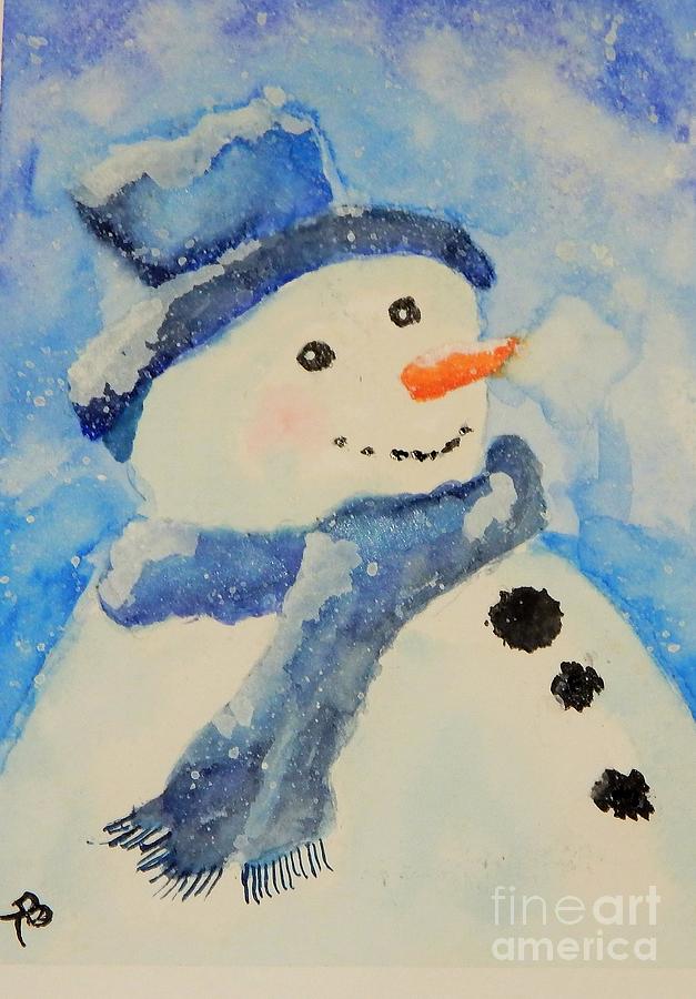 snowman with scarf painting