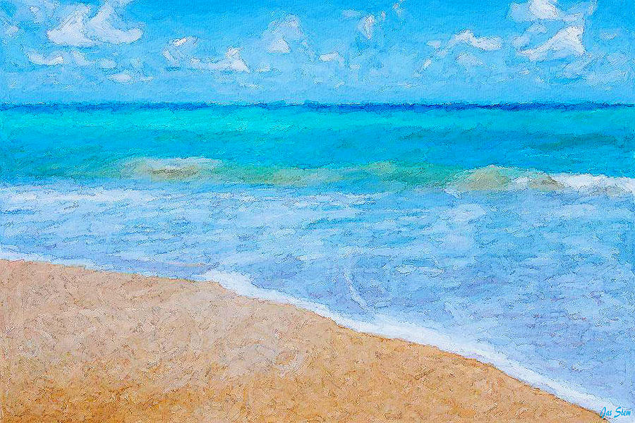 Blue Sea Blue Sky Mixed Media by Jas Stem - Fine Art America