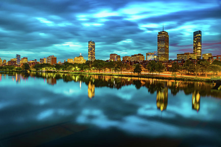 Blue Skies Over Boston And Charles River Photograph