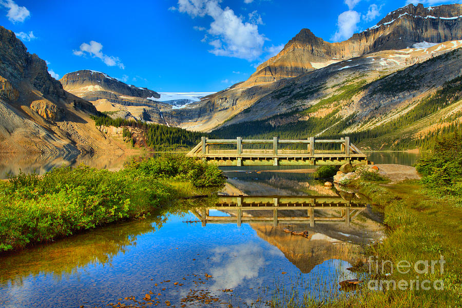 Blue Skies Over The Bow Lake Bridge Photograph by Adam Jewell
