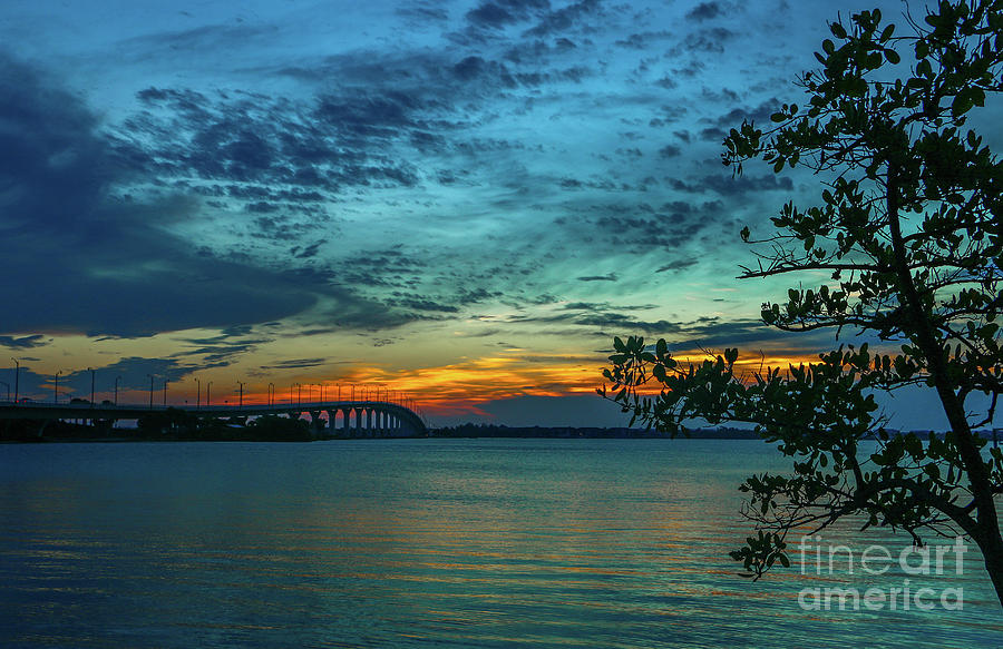 Blue Sky and Causeway Sunrise Photograph by Tom Claud