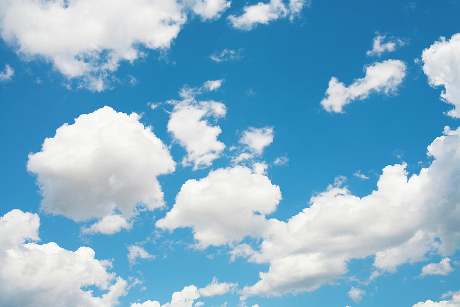Blue Sky And Cumulus Clouds Photograph by Aluxum