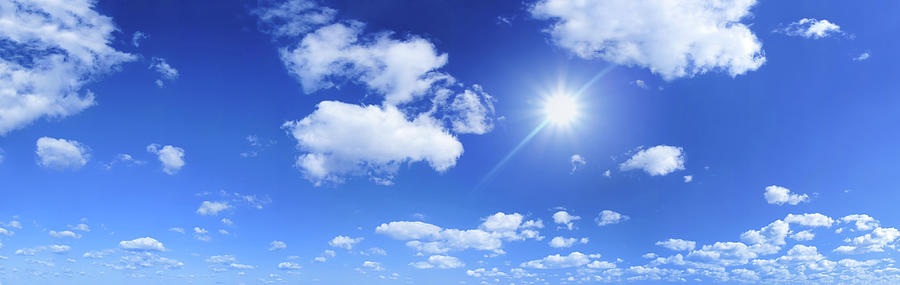 Blue Sky And Sun - Panorama Photograph by Konradlew