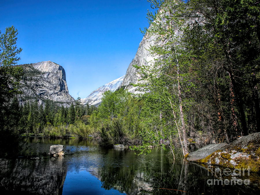 Blue Sky Blue Mirror Lake Yosemite  Photograph by Chuck Kuhn