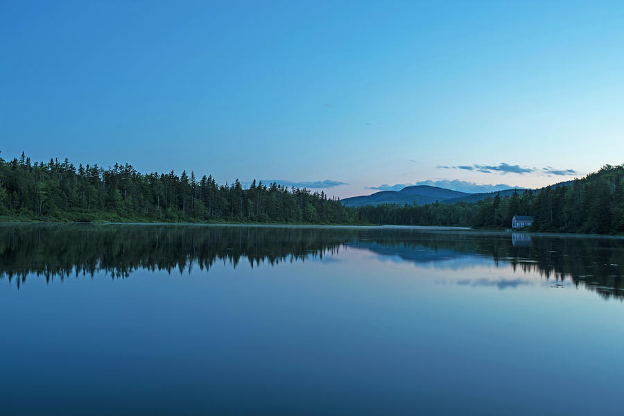 Blue sky on Beaver Pond Rangeley Maine Photograph by Toby McGuire