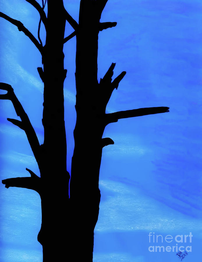 Blue Sky Tree Drawing by D Hackett