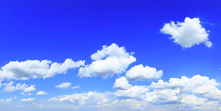 Blue Sky - Xxxl Cloudscape Panorama Photograph by Bgfoto