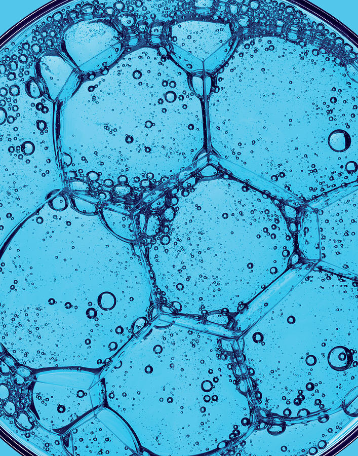 Blue Soap Bubbles In Cose Up Photograph by Davies And Starr