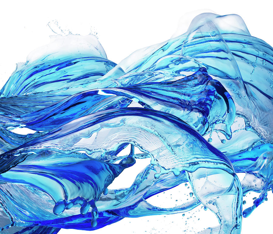 Blue Splash Water Photograph by Biwa Studio