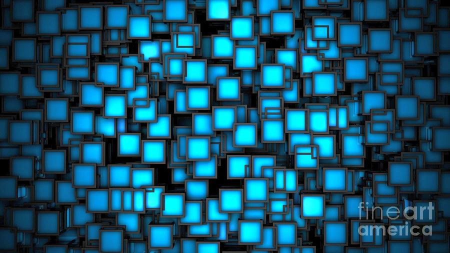 Blue Squares 3d Ultra Hd Digital Art