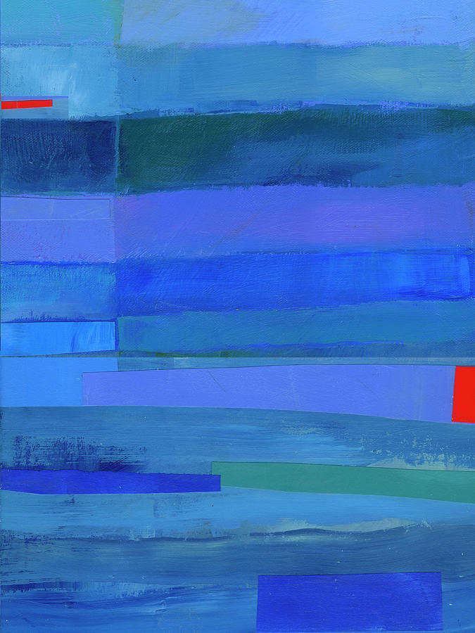 Pattern Painting - Blue Stripes #9 by Jane Davies