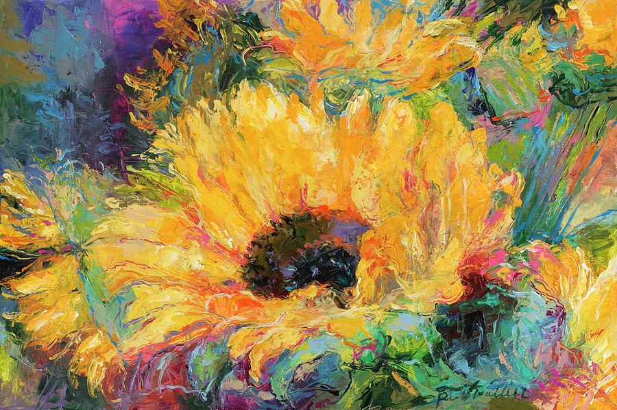 Nature Painting - Blue Sunflowers by Richard Wallich