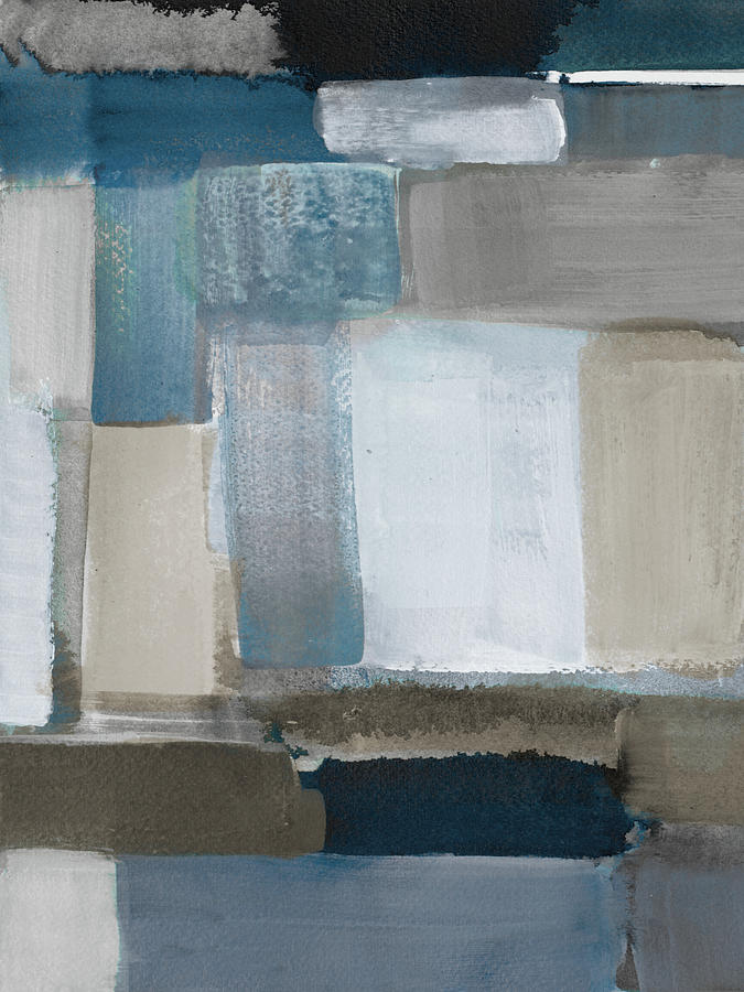 Abstract Painting - Blue Taupe Light I by Lanie Loreth