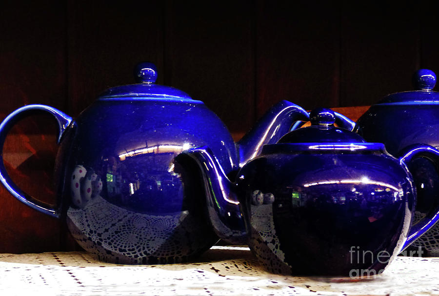 Blue Teapots 300 Photograph by Sharon Williams Eng