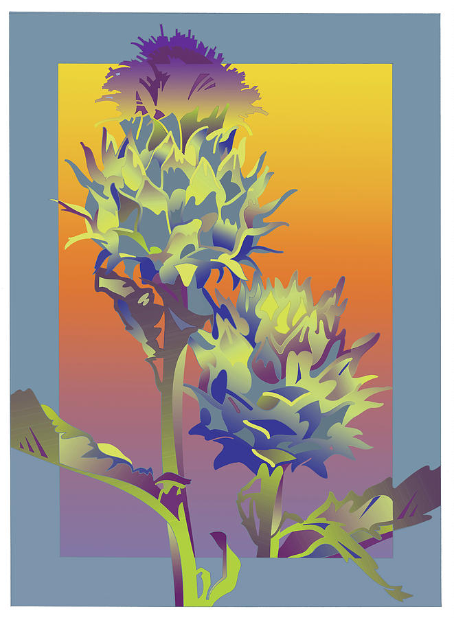 Flower Digital Art - Blue Thistle by David Chestnutt