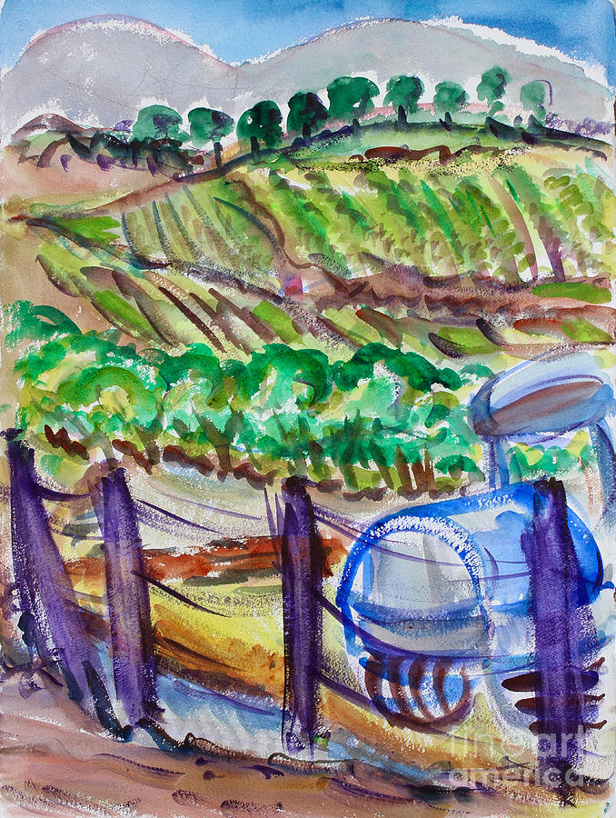 Blue Tractor, Napa Valley, 2017 Painting by Richard H. Fox