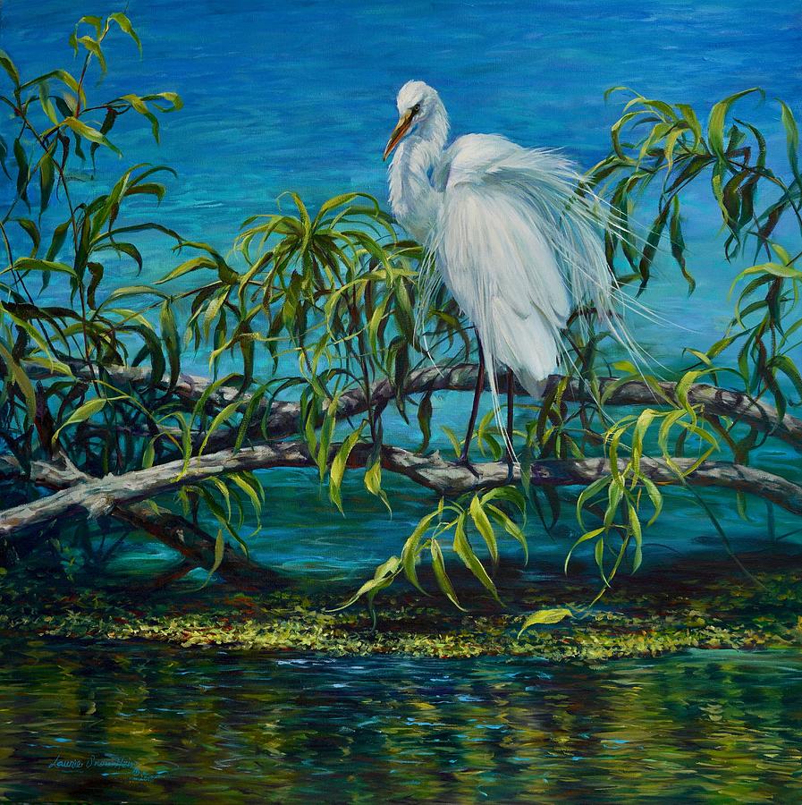 Ibis Painting - Blue Troubador by Laurie Snow Hein