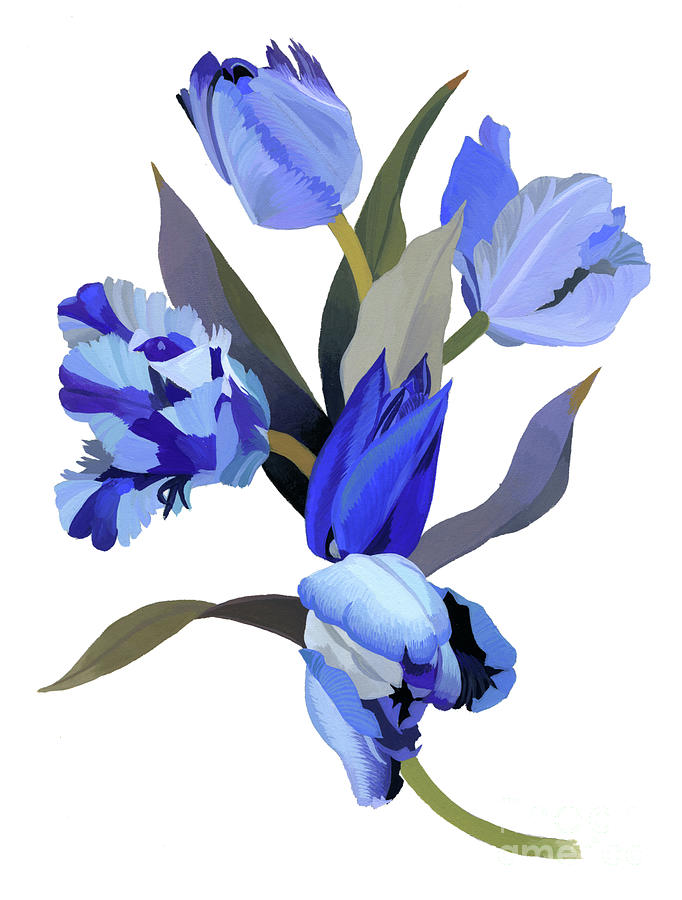 Blue Tulip Painting by Hiroyuki Izutsu