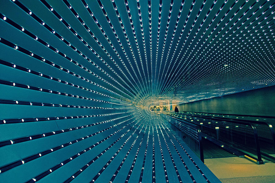 Architecture Photograph - Blue Tunnel by Oscar V Ajanel