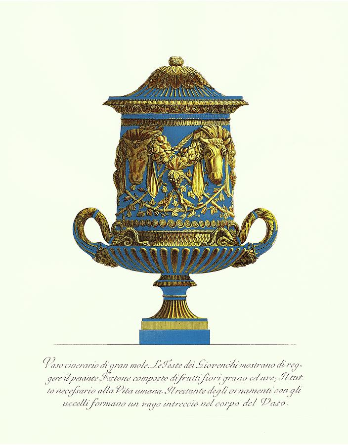 Vase Painting - Blue Urn I by Piranesi