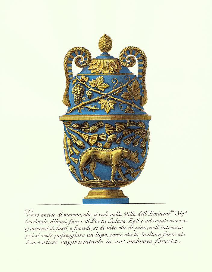 Vase Painting - Blue Urn II by Piranesi