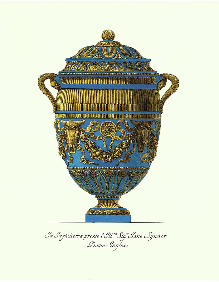 Vase Painting - Blue Urn Iv by Piranesi