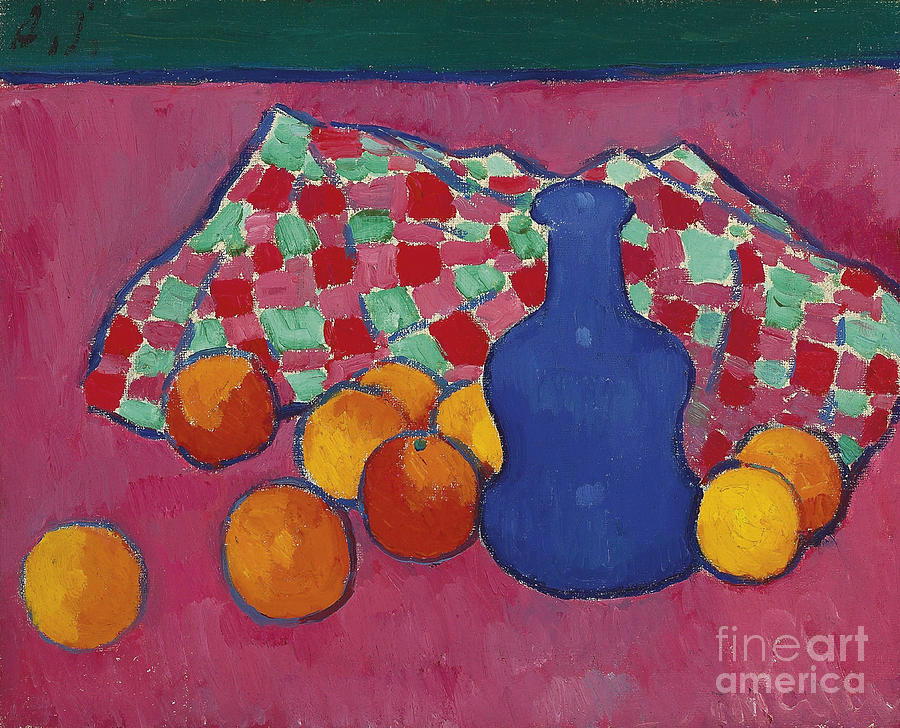 Blue Vase With Oranges, 1908 Drawing by Heritage Images