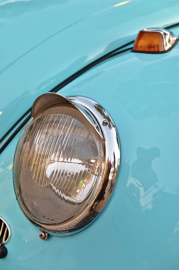 Blue Volkswagen Beetle Front Light Photograph by Angelo DeVal