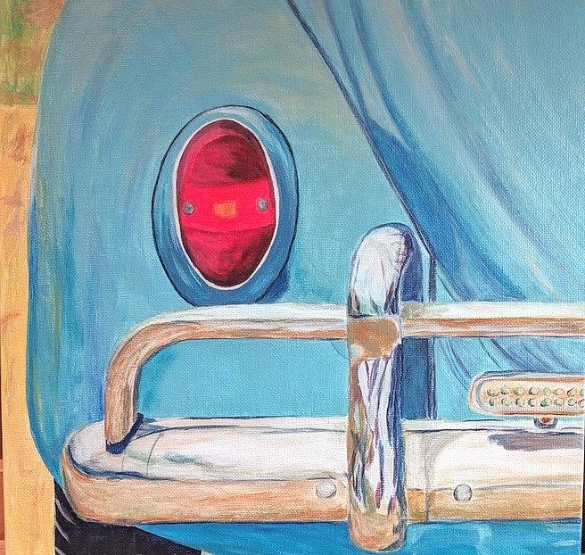 Blue Volkswagen Painting by Gail Friedman
