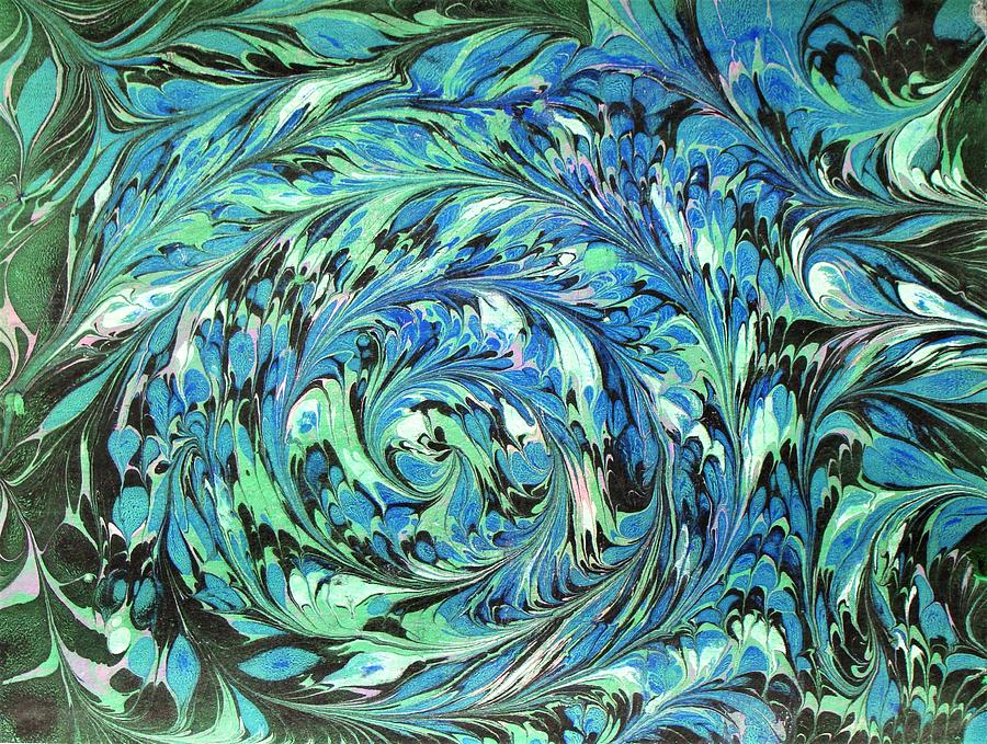Mug Painting - Blue Vortex by Rose Wark