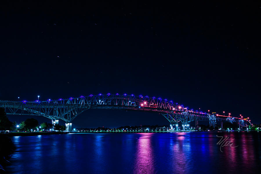 Blue Water Bridge Night by Meta Gatschenberger Blue Water Bridge Night by Meta Gatschenberger
