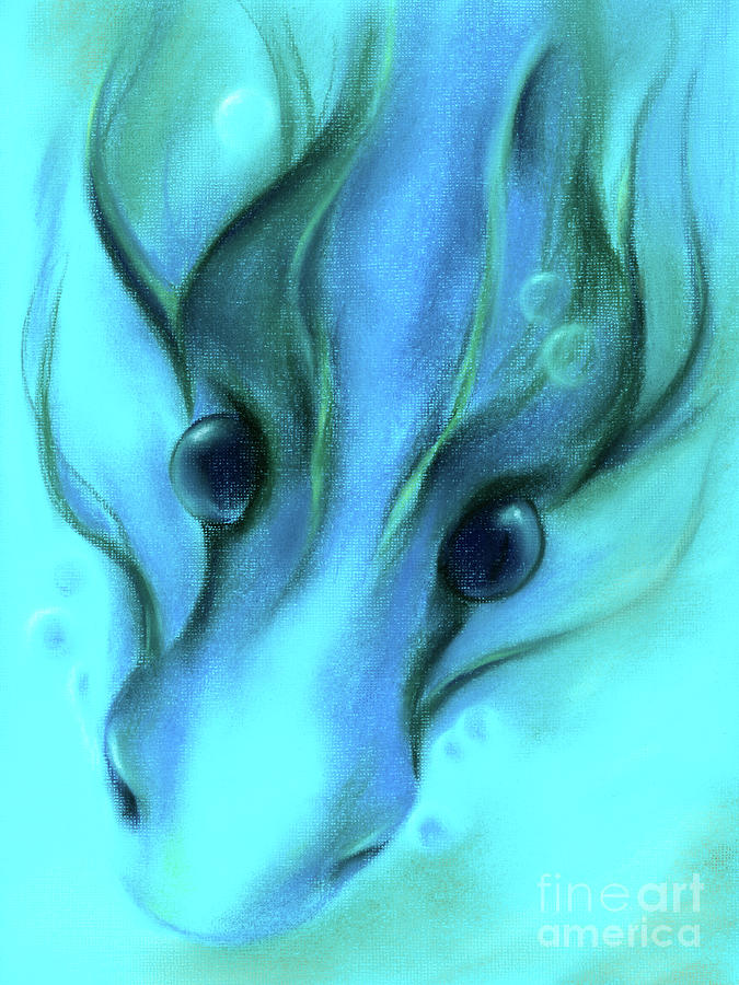 Blue Water Dragon Painting by MM Anderson