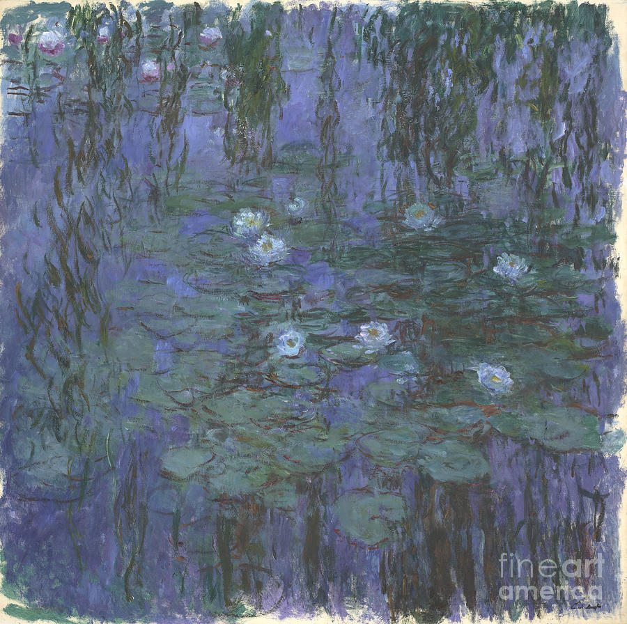Blue Water Lilies, 1916-1919. Artist Drawing by Heritage Images