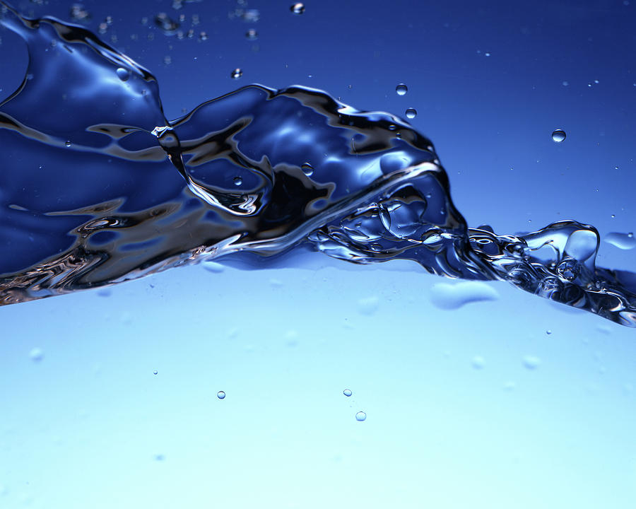 Blue Water Splash Photograph by Hirkophoto