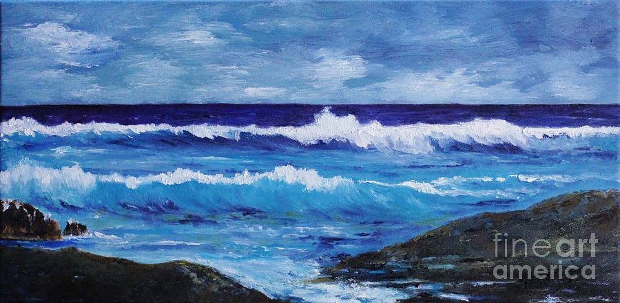 Blue Waves Painting by Julie Lourenco - Fine Art America